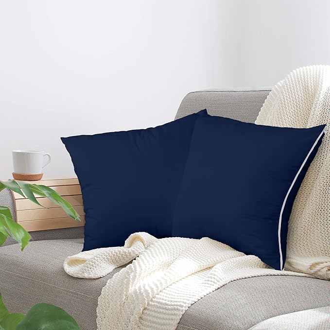 Utopia Bedding 2 Pack Waterproof Throw Pillow Protectors with Zipper 26 x 26 Inches (Navy), Bed Bug Proof Pillow Case Covers, Moisture Wicking Pillow Encasements