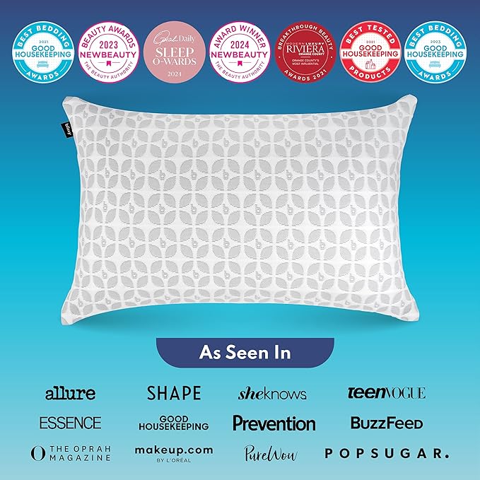 BLISSY Adjustable Memory Foam Pillow for Sleeping (Queen Size) - Cooling Gel Pillows for Side Sleepers with Shredded Foam for Customizable Loft - CertiPUR-US & Oeko-TEX