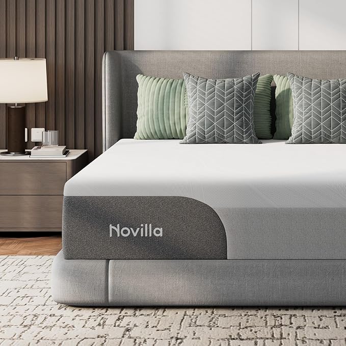 Novilla Bliss Cooling Mattress Twin XL, 10 Inch Gel-Infused Twin XL Memory Foam Mattress in a Box with Cool-Touch Nylon Cover, Motion Isolation & Ergonomic Support with CertiPUR-US Certified Foam
