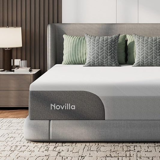 Novilla Bliss Cooling Mattress Twin XL, 10 Inch Gel-Infused Twin XL Memory Foam Mattress in a Box with Cool-Touch Nylon Cover, Motion Isolation & Ergonomic Support with CertiPUR-US Certified Foam