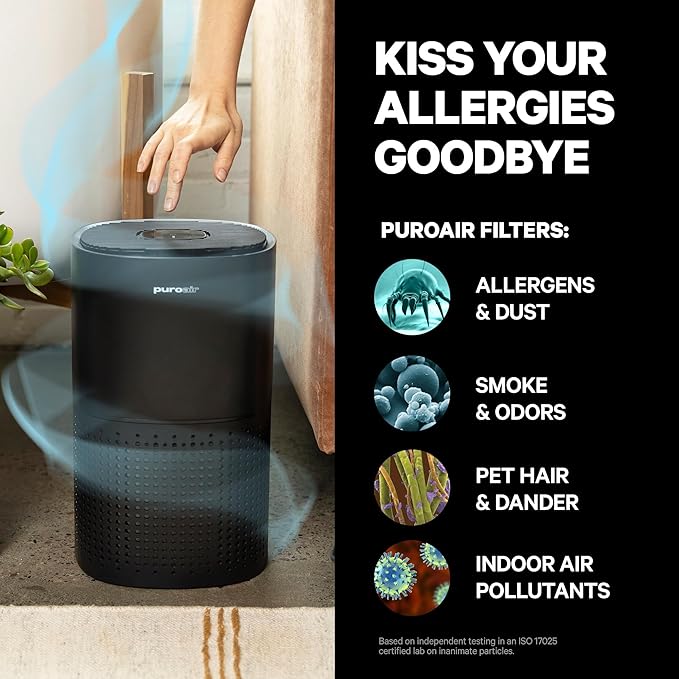 PuroAir 240 Replacement Filter - Genuine Puro Air 240 Filter Replacement - Official PuroAir Air Purifier HEPA Filter with CarbonTech Filters 99.9% of Pollen, Dust, Pet Dander, Smoke, Odors (4PK)