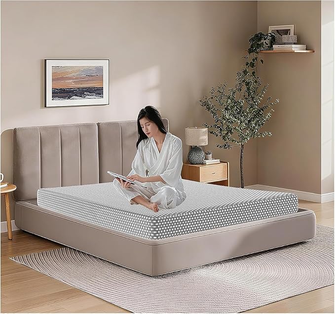 MORANDI Twin XL Mattress, 8 Inch Memory Foam Bed Mattress in A Box, Pressure Relief with Medium Firm Support, Machine Washable Mattress Protector with Zipper Removable Cover (Grey, Twin XL 8in)