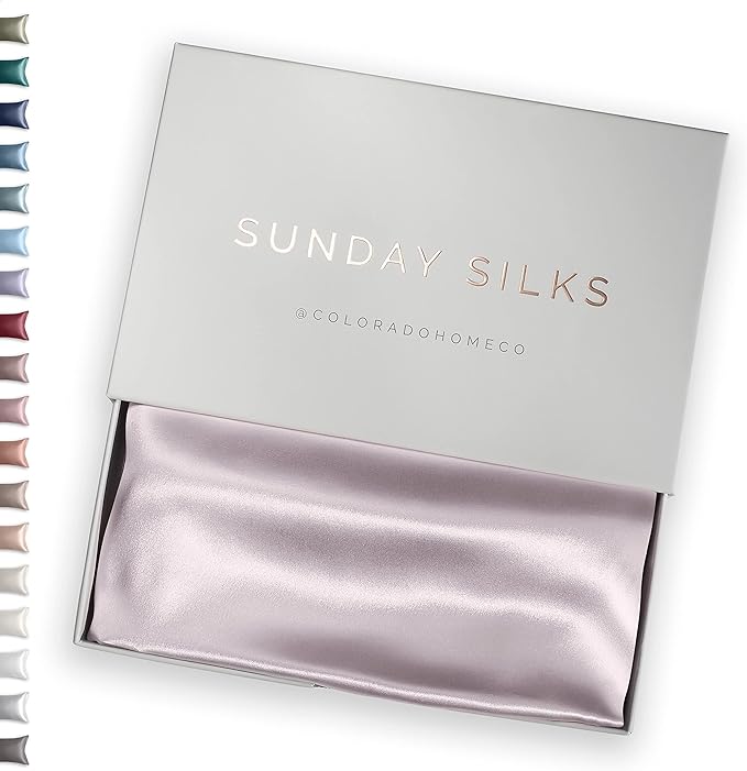 SUNDAYSILKS™ Premium Silk Pillow Cases | 100% Mulberry Silk Pillowcase with Zipper, All Sides Real 22 Momme Grade 6A Silk, Standard Queen, King Size