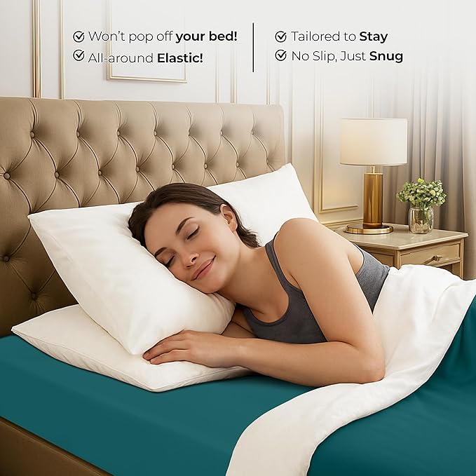 Utopia Bedding King Fitted Sheet - Bottom Sheet - Deep Pocket - Soft Microfiber - Shrinkage and Fade Resistant - Easy Care -1 Fitted Sheet Only (Teal)