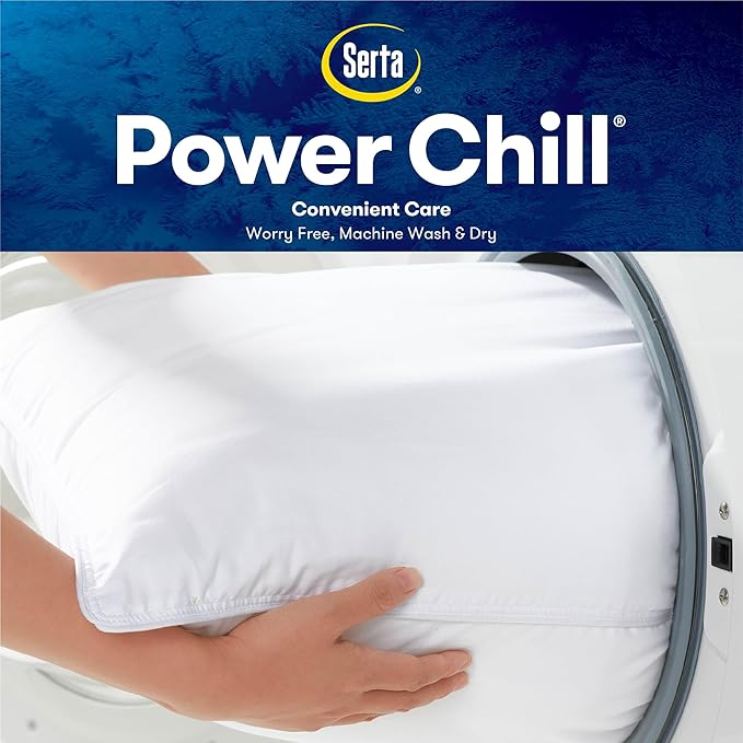 Serta Power Chill Twin XL Size Waterproof Mattress Cover, Soft and Breathable Cooling Mattress Protector, 15" Elastic Deep Pocket for Secure Fit, White
