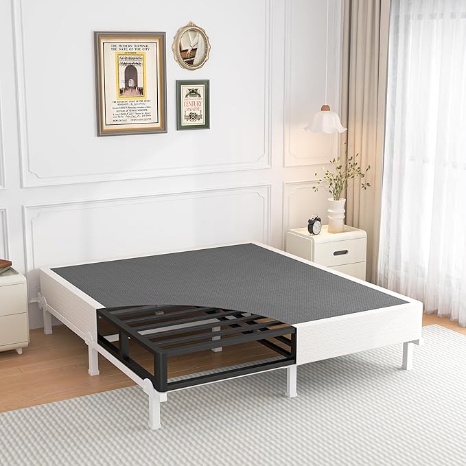 ROIL 10 Inch California King Box Spring, Heavy Duty Metal Box Spring Mattress Foundation with Fabric Cover, 3500lbs Max Weight Capacity, Easy Assembly, Noise Free, Non-Slip