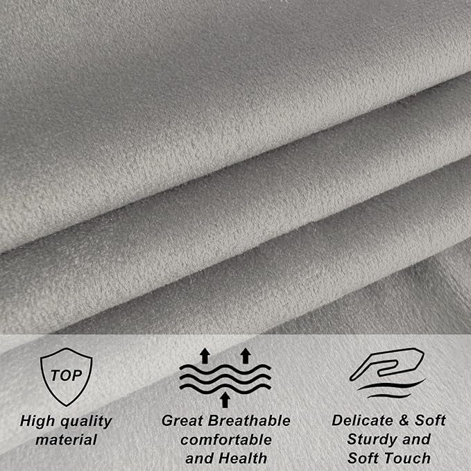 Furpopup Velvet Upholstered Headboard Queen/Full Size Latest Model Wall Mount, Bed Frame Mount, Featuring High-Density Sponge Padding, Luxury Texture Easy Assembly Comfort and Style-Silver Gray