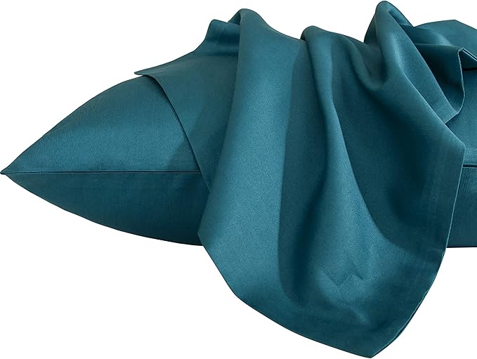 NTBAY Egyptian Cotton Queen Pillowcases - Set of 2, 500 Thread Count Cotton Pillowcases - Soft and Breathable Envelope Closure Pillow Cases - 20x30 Pillow Covers for Bed, Slate Blue