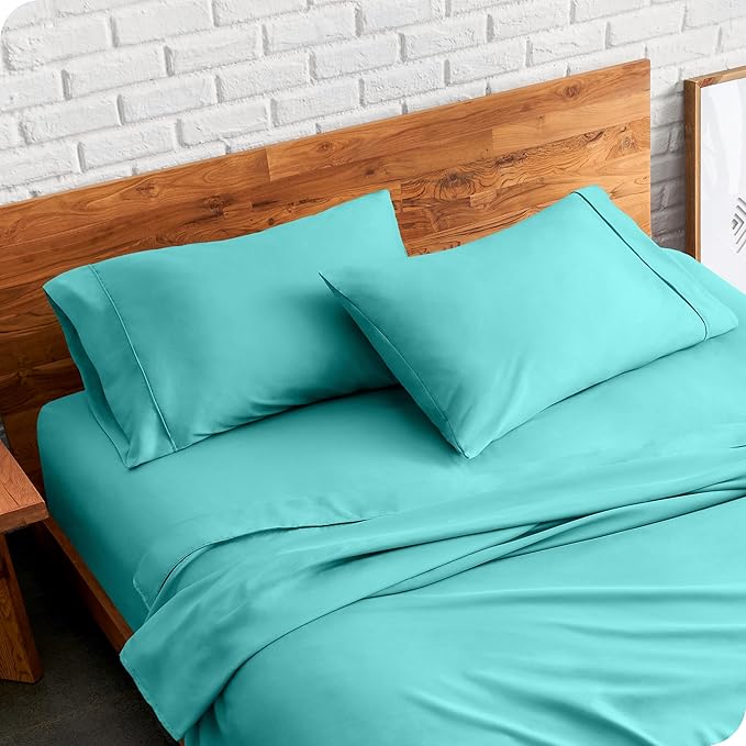 Bare Home Microfiber Pillow Cases - King Size Set of 2 - Cooling Pillowcases - Double Brushed - Turquoise Pillowcases 2 Pack - Easy Care (King Pillowcase Set of 2, Turquoise)