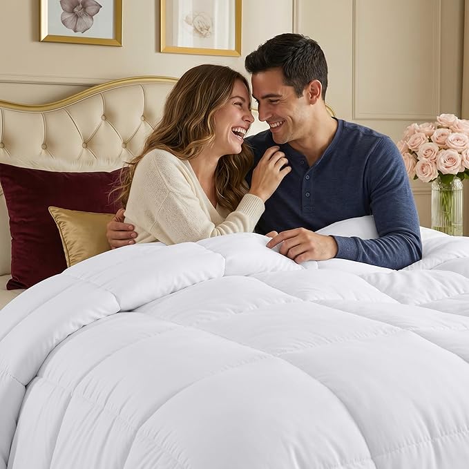 Utopia Bedding Comforter Twin Size 64 x 88 Inches, All Season Duvet Insert, Down Alternative Box Stitched Bed Comforter with Corner Tabs, Machine Washable