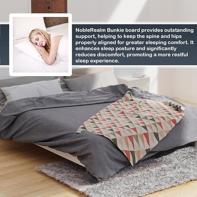 Bunkie Board Thin Wood 6mm Large Queen Size (60 x 80 in)| Modular Portability Design, Noise Minimizing, Low Profile Design, Easy Setup, Foldable| Bed Slats, Foldable Box Spring, Bed Support Slat
