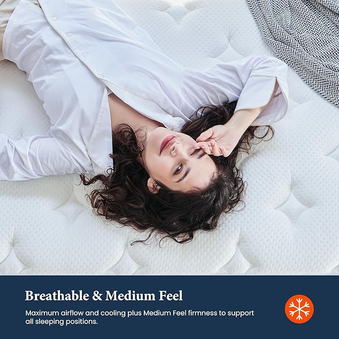 Coolvie Full Size Mattress 14 Inch, Hybrid Full Mattress in a Box, 4 Layer Premium Foam with Pocket Springs for Motion Isolation and Pressure Relieving, Medium Firm Feel, 100-Night Trial