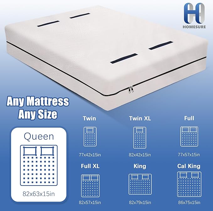 HOMESURE Mattress Bags for Moving and Storage with 8 Handles - Mattress Cover for Moving - Heavy Duty, Strong Zipper Closure, Moving Supplies & Moving Bag - Semi-Transparent, Cali King