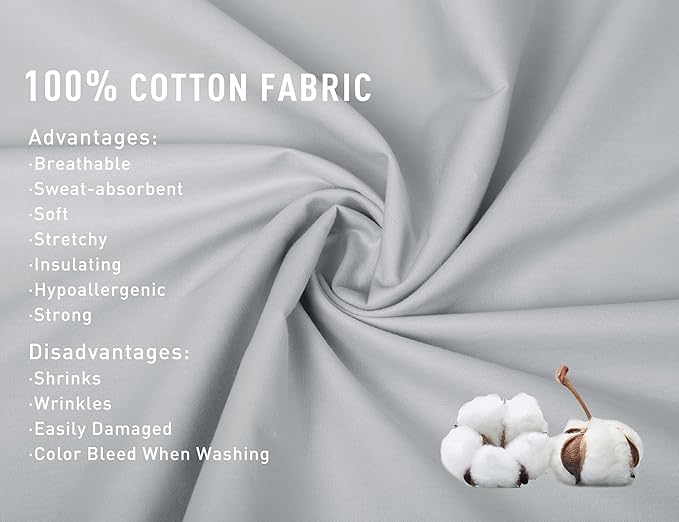 Sunflower Body Pillowcase 100% Cotton Long Pillow Cover/Case Envelope Closure 1 Pack, 20×54 inches Ultimate Gray, Soft and Breathable