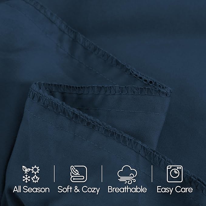Elegant Comfort Luxury Ultra-Soft 1-Piece Body Pillowcase - 1500 Premium Hotel Quality Microfiber Double Brushed - Wrinkle Resistant, Body Pillowcase Size, Navy Blue