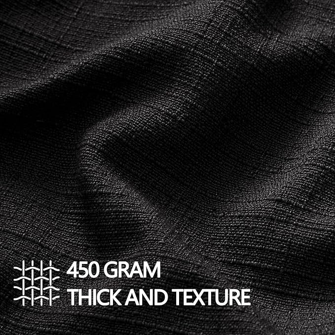 MIULEE Euro Sham Pillow Covers for Bed 24x24, 2 Pack Black Thick & Textured Decorative Throw Pillow Covers, Neutral Linen Cushion Cases, Modern Farmhouse Home Decor, No Filling