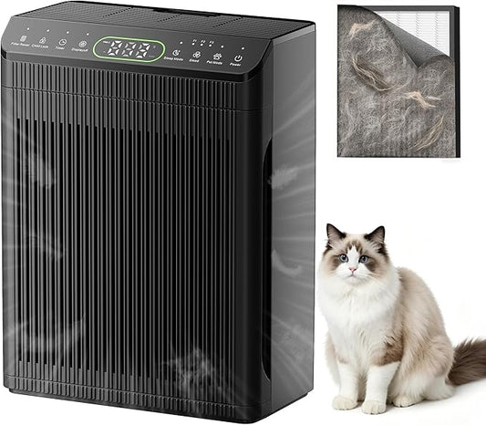 Air Purifiers for Home Large Room, Air Purifier up to 2200sq.ft, PM2.5 Air Quality Display, Sleep Mode with Fragrance for Smoke Dust Odors, ET066, Graphite, 1Pack+3Modes