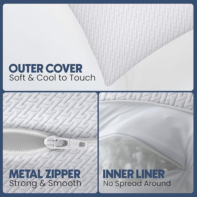 Utopia Bedding Shredded Memory Foam Pillows (King), Cooling Adjustable Bed Pillows for Sleeping with Washable Pillow Case, Back, Stomach and Side Sleeper Pillow, Plush and Supportive (1 Pack)