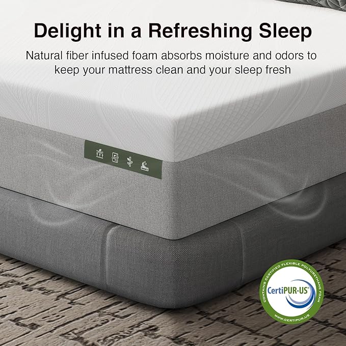 Novilla Full Size Mattress 14 Inch, Gel-Infused Bliss Cooling Full Size Memory Foam Mattress in a Box with Cool-Touch Nylon Cover, Pain Relief & Spinal Support with CertiPUR-US Certified Foam
