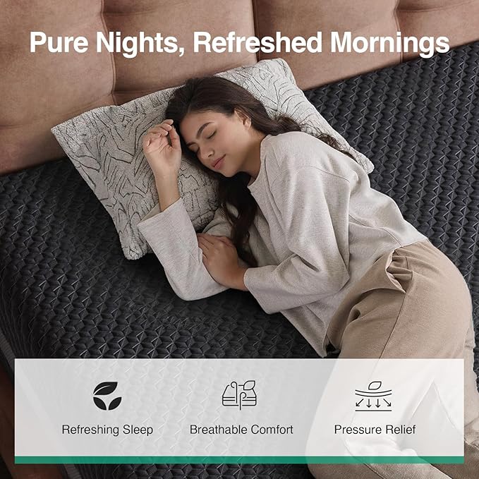 Novilla 6 Inch Full Size Mattress, Gel Memory Foam Full Mattress with Green Tea-Infused Foam for Back Pain Relief & Consistent Full-Body Support, Mattresses in a Box, Medium Firm