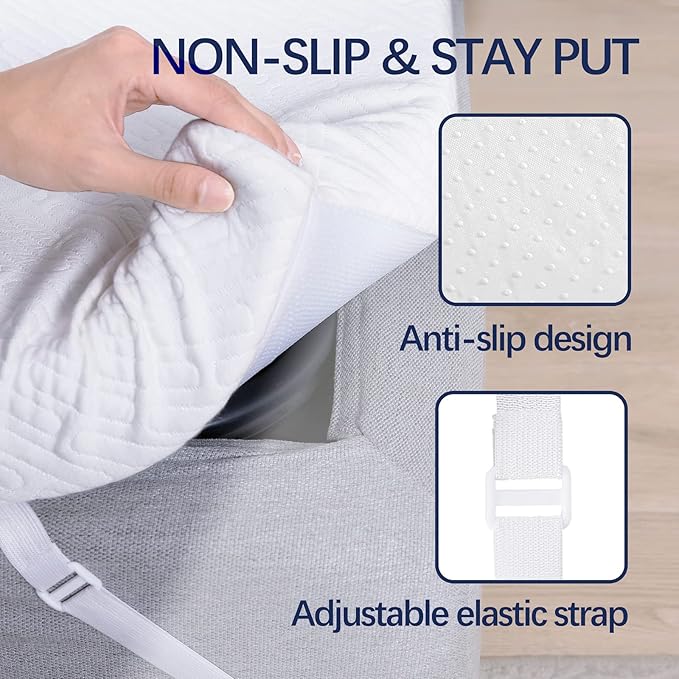 VALUXE 4 Inch Gel Memory Foam Mattress Topper Queen Size High Density Cooling Pad Pressure Relief Bed Topper (with Removable & Washable Bamboo Cover)