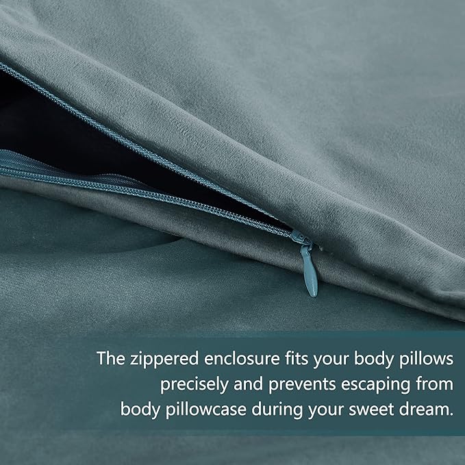 StangH Nursery Stone Blue Velvet Pillowcase Bed Pillow Cover for Hair and Skin, Queen Size 20 x 30 inches Set of 2, Luxury Warm Pillow Cover with Hidden Zipper