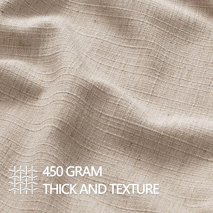 MIULEE Pack of 2 Thick Textured Couch Throw Pillow Covers, Oatmeal Linen Decorative Pillow Covers 20x20, Neutral Cushion Cases for Sofa Bed Living Room Modern Farmhouse Home Decor, No Filling