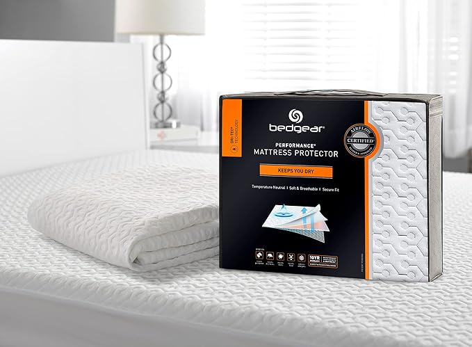Bedgear Dri-Tec Waterproof Mattress Protector– Cooling Moisture-Wicking Mattress Cover | Breathable Noiseless Mattress Pad with Deep Pocket Fit up to 18" | Adjustable Base & Machine Washable - King