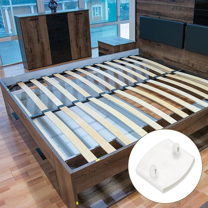 uxcell 12 Pcs 50mm x 9mm Plastic Bed Slat Center Caps, Bed Slat Cover Replacement Holders Furniture Accessories Support for Holding Securing Wooden Base, White