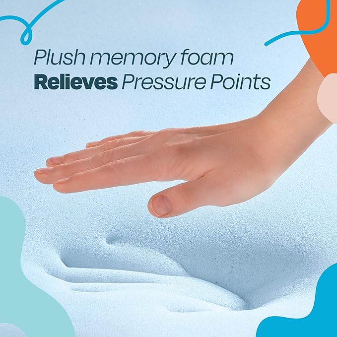 Linenspa Memory Foam Mattress Topper, Full XL Size - 3 Inch Gel Infused Memory Foam - Plush Feel - Cooling and Pressure Relieving - CertiPUR Certified