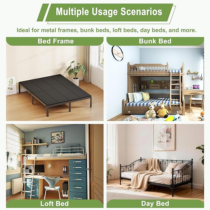 Yicensen Twin XL Bunkie Board, High Density Bunkie Board Twin XL, Bed Support, Moisture-Resistant, Anti-Slip, Breathable