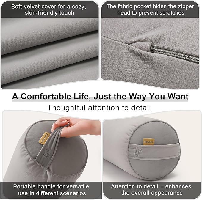 Body Pillow for Adults,Long Round Pillow,Big Cylindrical Pillow,Large Full Bolster Pillows for Side Sleepers (Zinc Gray, 39.37"*7.87")