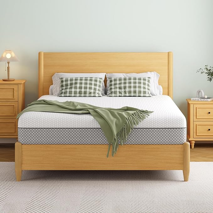 EYN Queen Size Mattress, 10 Inch Queen Size Memory Foam Mattress in a Box, Gel Memory Foam Mattress with Medium Firm Support, CertiPUR-US Certified (10'', Queen)