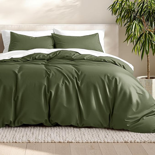 Bare Home Bedding Duvet Cover California King Size - Premium 1800 Super Soft Collection - Lightweight, Cooling - Soft Breathable Bedding Duvet Cover (Cal King, Cypress)