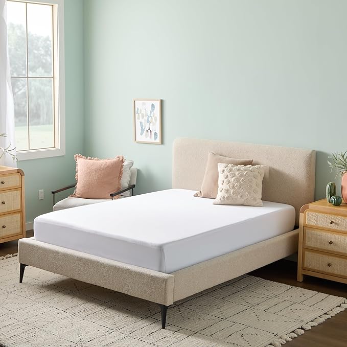 Linenspa Waterproof Mattress Protector, King Size – Fitted Sheet Style, Breathable, Machine Washable & Dryer Safe, White