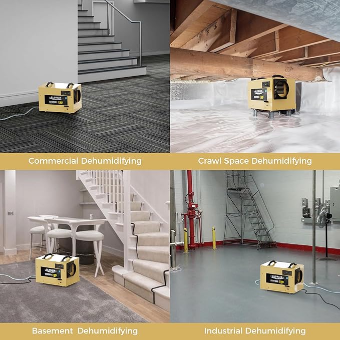 ALORAIR 120 PPD Commercial Dehumidifier, with Drain Hose for Crawl Spaces, Basements, Industry Water Damage Unit, cETL Listed, Compact, Portable, Auto Defrost, Memory Starting, 6 Years Warranty