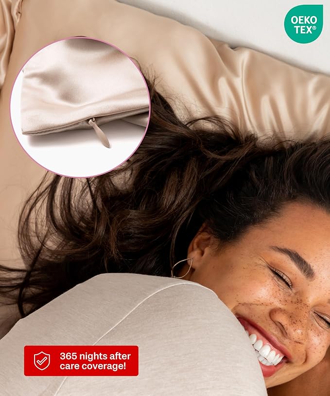 SUNDAYSILKS™ Premium Silk Pillow Cases | 100% Mulberry Silk Pillowcase with Zipper, All Sides Real 22 Momme Grade 6A Silk, Standard Queen, King Size [Rose Gold]
