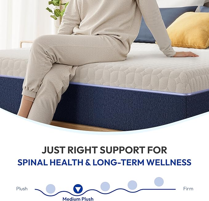 Gelsea 12 Inch King Mattress, Medium Plush Gel Memory Foam Mattress in a Box, Pressure Relief, Balanced Softness & Support, CertiPUR-US Certified, Fiberglass Free