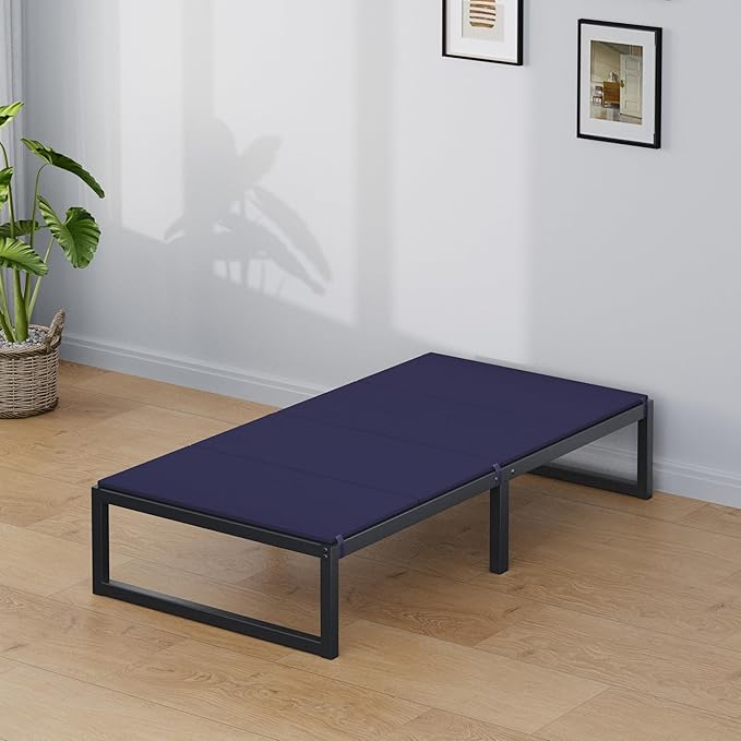 Lutown-Teen Bunkie Board Twin Under Mattress High-Density Polymer Twin Size Bunkie Board Anti-Sag, Breathable, Moisture Resistant, Noise Minimizing, Blue