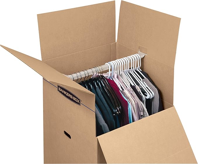 ‎Bankers Box Tall Wardrobe Box 3 Pack, 24-in x 24-in x 40-in (7711001)