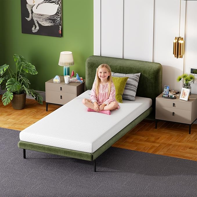 FDW | 5 Inch Twin XL Mattress | Medium Firm | Gel Memory Foam Mattress | White | Bed in a Box, CertiPUR-US Certified | Pressure Relief, Cooling Ventilated Foam | Washable Removable Cover