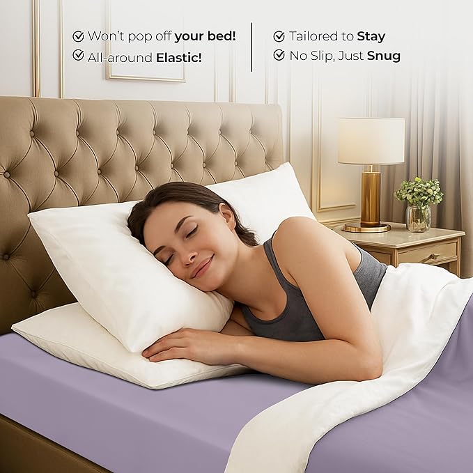 Utopia Bedding Twin Fitted Sheet - Bottom Sheet - Deep Pocket - Soft Microfiber -Shrinkage and Fade Resistant-Easy Care -1 Fitted Sheet Only (Lavender)
