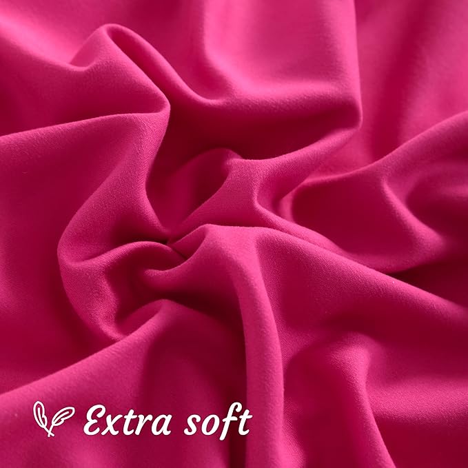 NTBAY Body Pillowcase Set of 2, 20x54 inches, Soft, Wrinkle, Fade Resistant, Magenta, Microfiber, Envelope Closure, 2 Pcs, Machine Washable