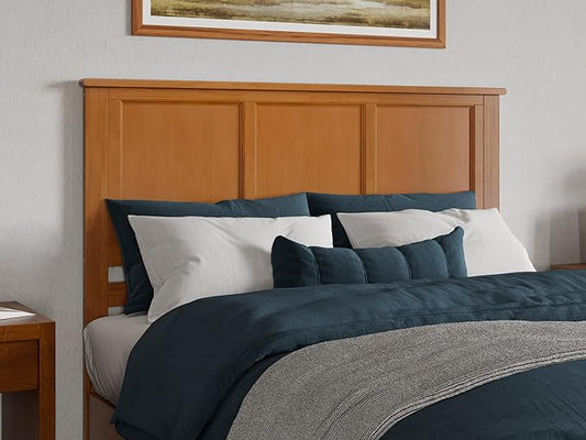 AFI, Madison Queen Solid Wood Panel Headboard, Light Toffee