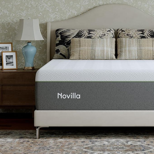 Novilla Bliss Green Tea Twin Mattress, 12 Inch Gel Twin Memory Foam Mattress in a Box for Hot Sleepers with Nylon Cover, Cool Night Sleep & Back Pain Relief & Motion Isolating with Certified Foams