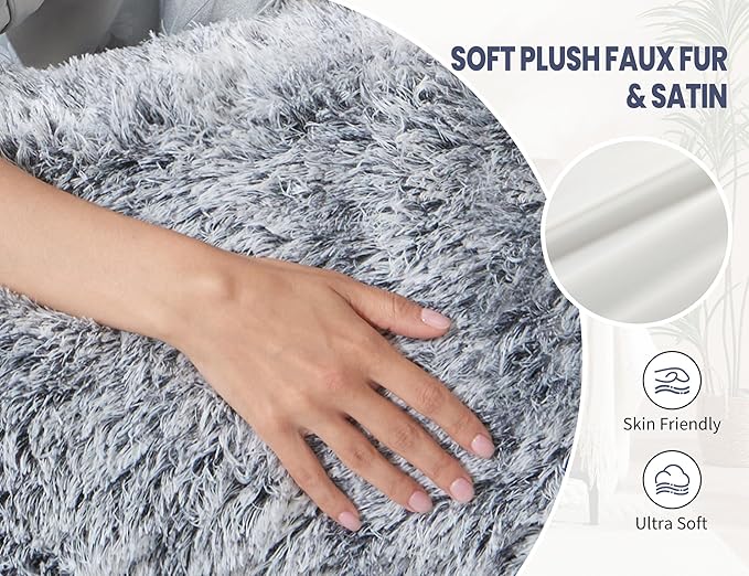 Fluffy Silk Full Body Pillow for Adults 20x54 Satin Body Pillow Cover Pillowcase with Memory Foam for Bed Grey Pregnancy Cuddle Snuggles Body Pillows for Sleeping Side Sleeper Pillows for Adults