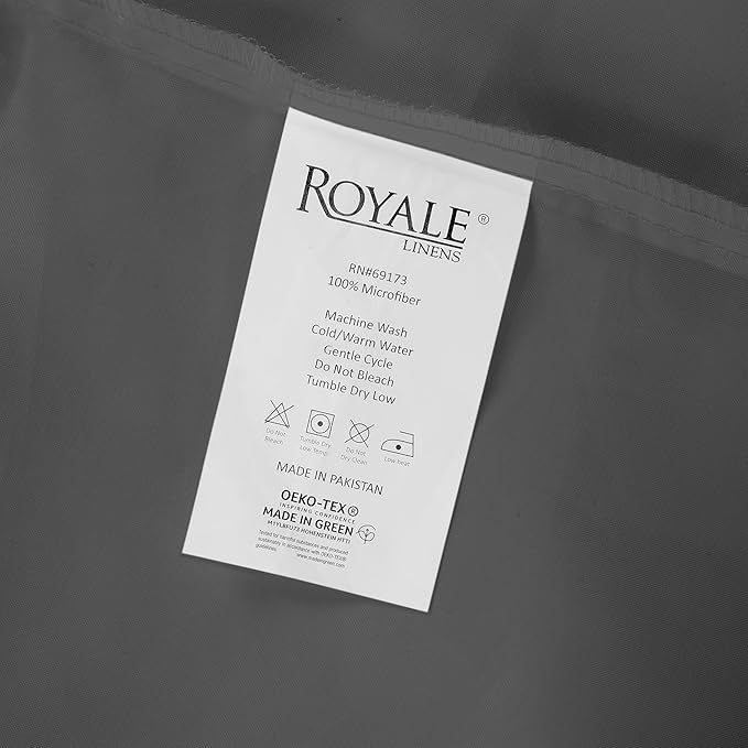 Royale Linens 6 Pack Full Fitted Sheet Set - Bottom Sheet - Ultra Soft & Breathable - Brushed 1800 Microfiber - Wrinkle & Stain Resistant - Hotel Quality Deep Pocket Stretches Up to 16" (Full, Grey)