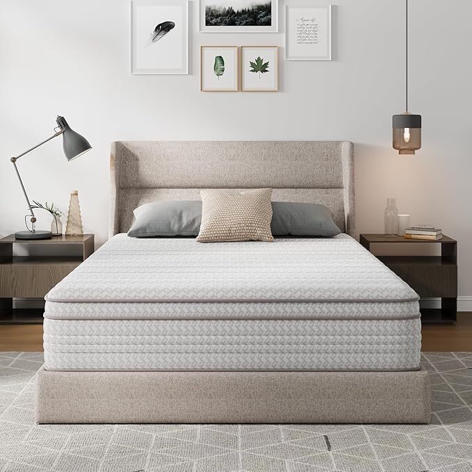 Novilla Twin Mattress, 10 Inch Twin Size Mattresses in a Box with Smarts™ Pocket Coil for Pressure Relief, No Box Spring Need Medium Plush Foam and Spring Hybrid Colchones with CertiPUR-US Certified