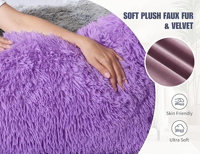 WSOFRLAC Purple Body Pillow for Day Bed Queen Bed Set 20x54 King Size Lumbar Pillows Hug Pregnancy Purple Sleep Therapy Body Pillow Full Body Pillows for Adults Back Pain Machine Washable