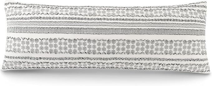 DOWNSTORIA Body Pillow Cover, Boho Cutwork Decorative Body Pillowcase, Ultra Soft Microfiber Long Pillowcase with Envelope Closure 20x54 inch (Boho Black)